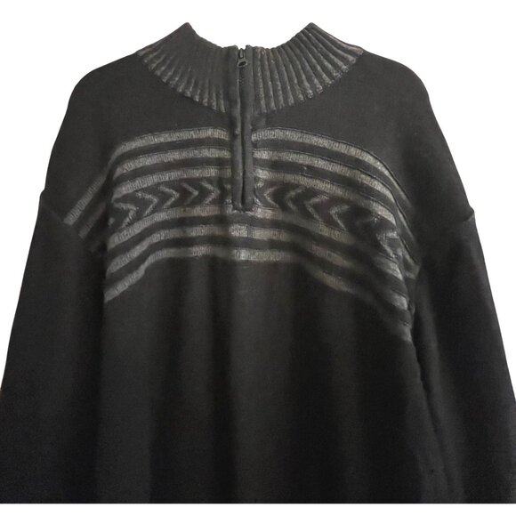 American Rag Mens Black 2XL XXL Quarter Zip Pullover Ribbed  Sweater - Picture 4 of 9